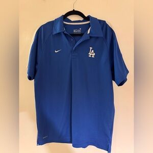 Nike Athletic Blue Polo Shirt LA Dodgers